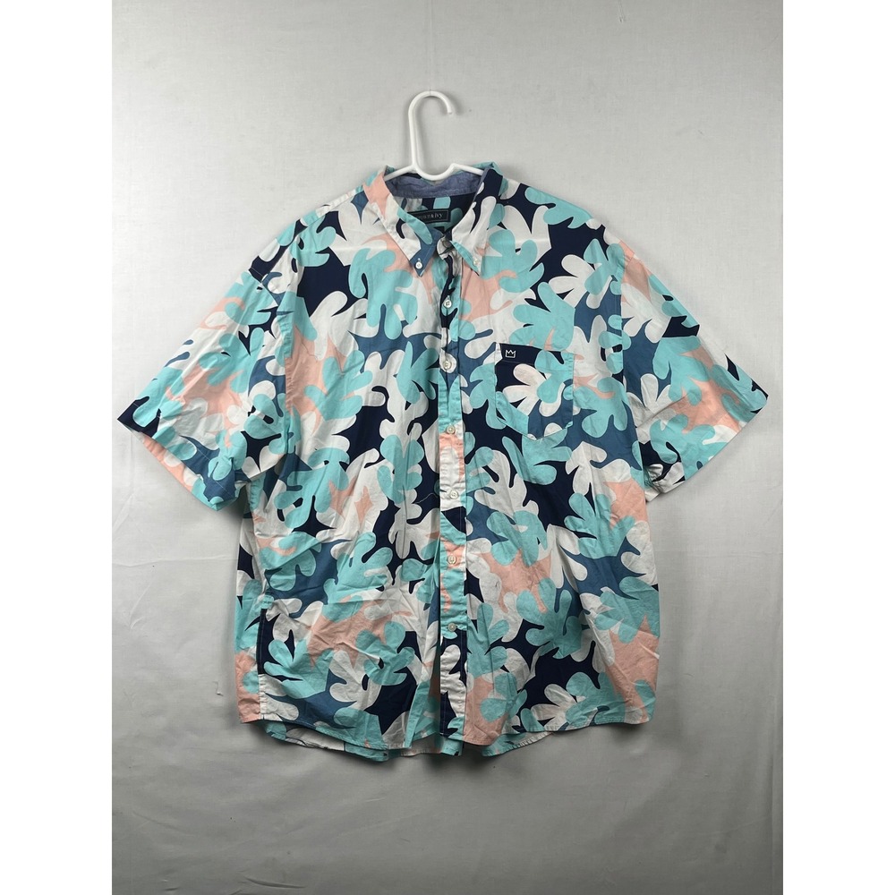 Crown & Ivy Button Down‎ Shirt Mens XXL Classic Fit Abstract Print Multi Color